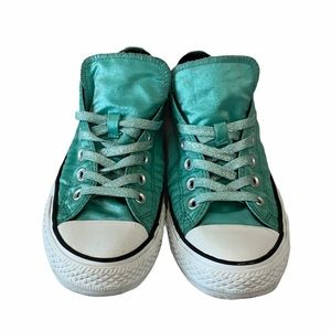 Converse All Stars low Oxford shimmer green size 8
